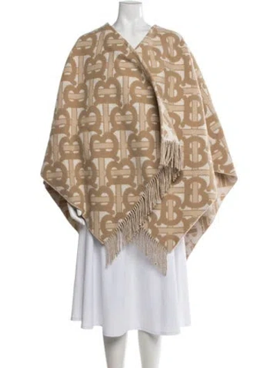 Pre-owned Burberry Merino Wool Graphic Print Sweater In Neutral
