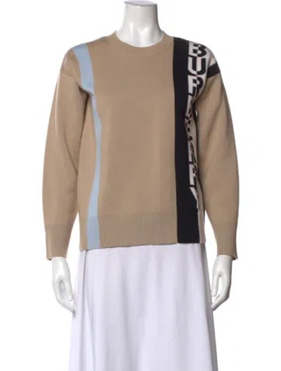 Pre-owned Burberry Merino Wool Graphic Print Sweater In Neutral