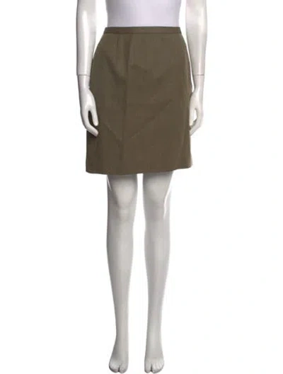 Pre-owned Burberry Merino Wool Mini Skirt In Green