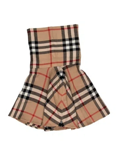 Pre-owned Burberry Merino Wool Mini Skirt In Neutral