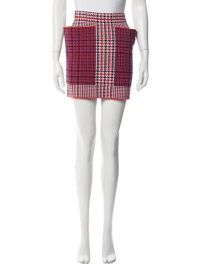 Pre-owned Burberry Merino Wool Mini Skirt In Red