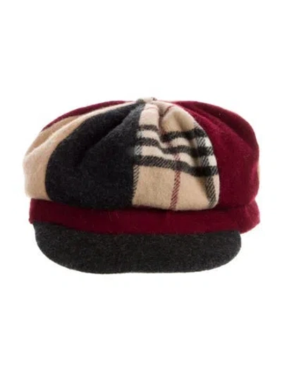 Pre-owned Burberry Merino Wool Newsboy Cap In Neutral