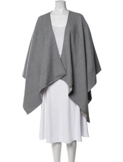 Pre-owned Burberry Merino Wool Open Front Sweater In Grey