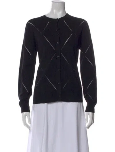 Pre-owned Burberry Merino Wool Patterned Sweater In Black