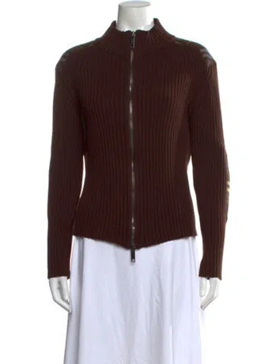 Pre-owned Burberry Merino Wool Patterned Sweater In Brown