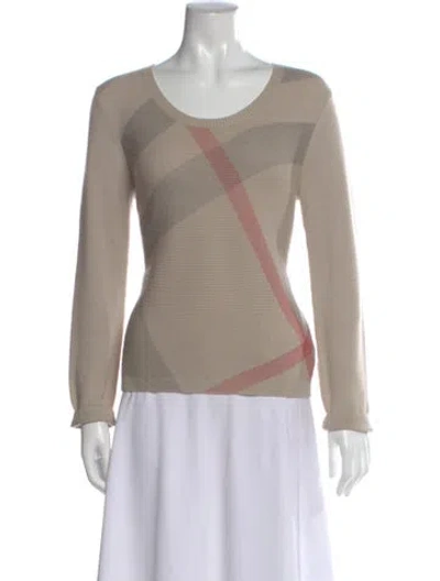 Pre-owned Burberry Merino Wool Patterned Sweater In Neutral