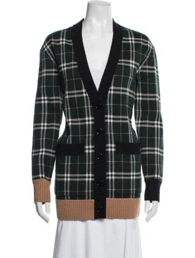 Pre-owned Burberry Merino Wool Plaid Print Lounge Set In Green