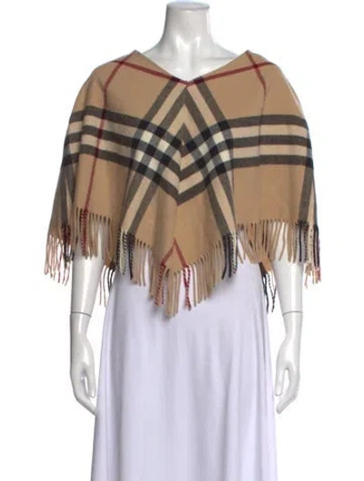 Pre-owned Burberry Merino Wool Plaid Print Sweater In Neutrals