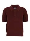Burberry Bordeaux Wool Polo Shirt Women In Brown