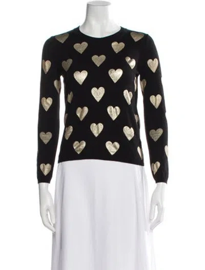 Pre-owned Burberry Merino Wool Printed Sweater In Black