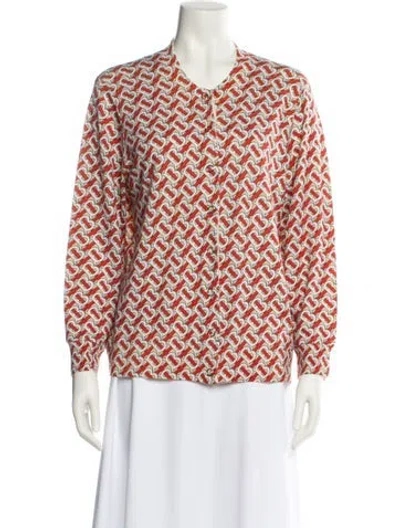 Pre-owned Burberry Merino Wool Printed Sweater In Neutral