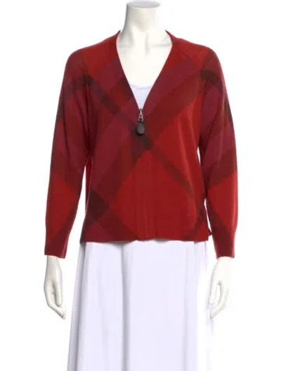 Pre-owned Burberry Merino Wool Printed Sweater In Orange