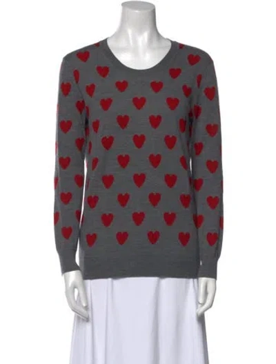Pre-owned Burberry Merino Wool Printed Sweatshirt In Gray