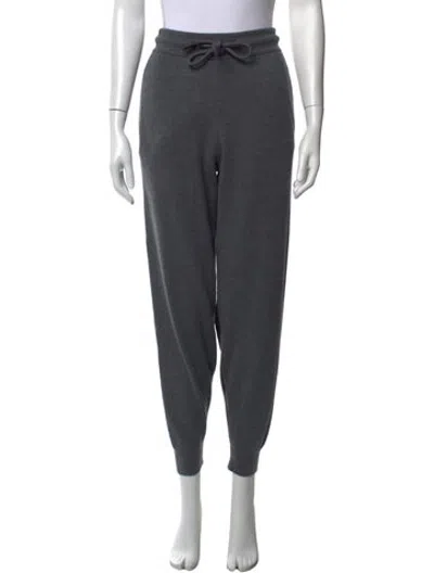 Pre-owned Burberry Merino Wool Straight Leg Pants In Grey