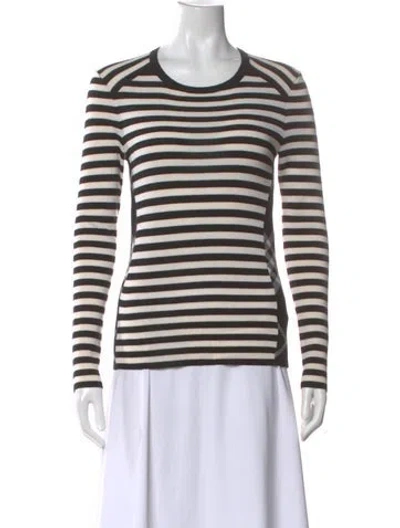Pre-owned Burberry Merino Wool Striped Sweater In Black