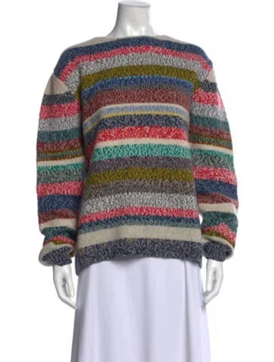 Pre-owned Burberry Merino Wool Striped Sweater In Multi