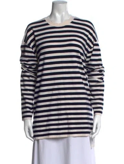 Pre-owned Burberry Merino Wool Striped Sweater In Neutrals