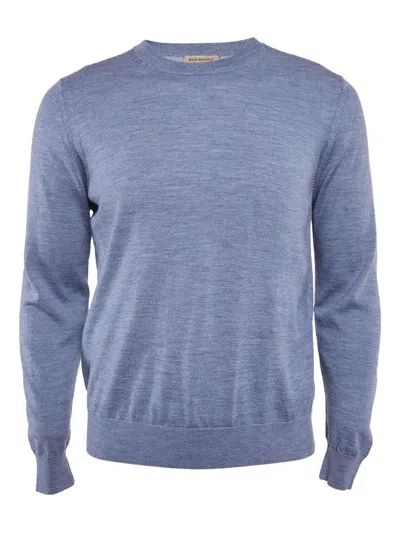 Pre-owned Burberry Merino-wool Sweater In Blue