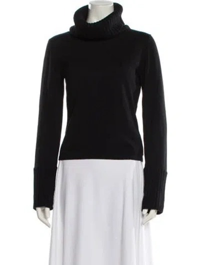 Pre-owned Burberry Merino Wool Turtleneck Sweater In Black
