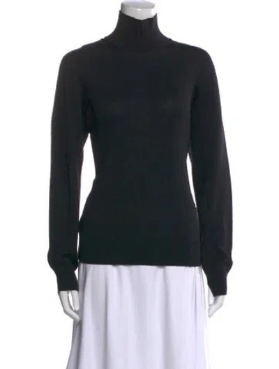 Pre-owned Burberry Merino Wool Turtleneck Sweater In Black