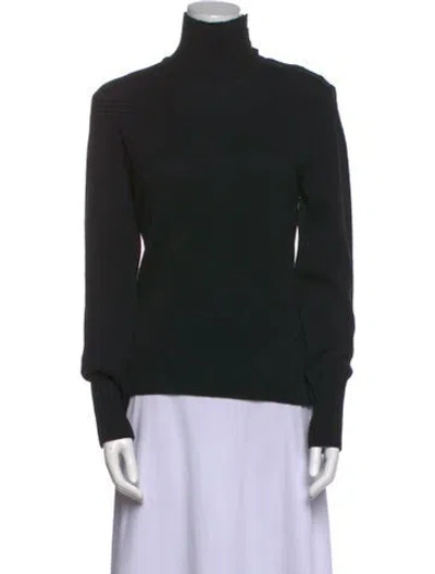 Pre-owned Burberry Merino Wool Turtleneck Sweater In Black