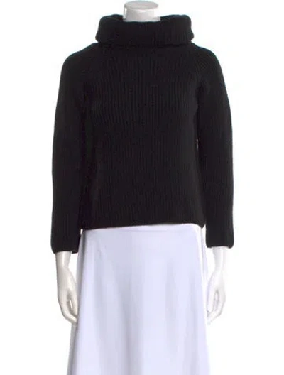 Pre-owned Burberry Merino Wool Turtleneck Sweater In Black