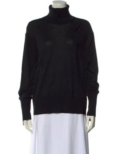 Pre-owned Burberry Merino Wool Turtleneck Sweater In Black