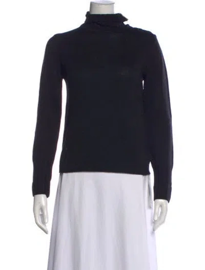 Pre-owned Burberry Merino Wool Turtleneck Sweater In Black