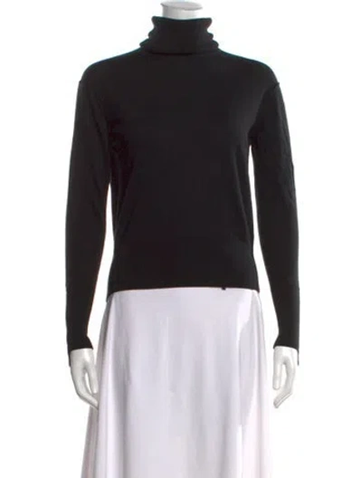 Pre-owned Burberry Merino Wool Turtleneck Sweater In Black