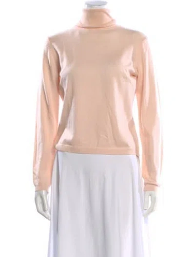 Pre-owned Burberry Merino Wool Turtleneck Sweater In Pink
