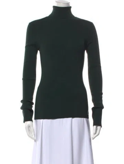 Pre-owned Burberry Merino Wool Turtleneck Sweater W/ Tags In Green
