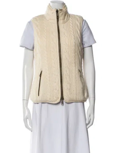 Pre-owned Burberry Merino Wool Tweed Pattern Vest In Neutrals