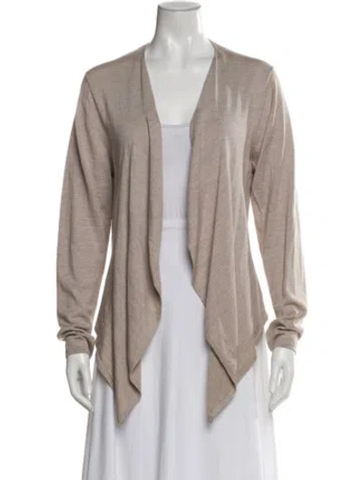 Pre-owned Burberry Merino Wool V-neck Sweater In Neutral