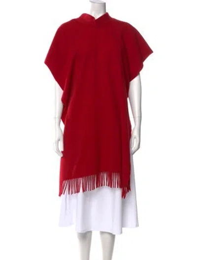 Pre-owned Burberry Merino Wool V-neck Sweater In Red