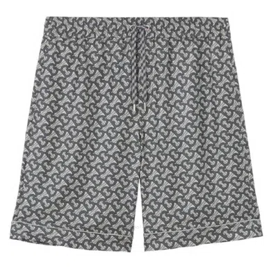 Burberry Merrick Tb Monogram Print Shorts In Grey