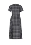 Burberry Meryl Check Pleated Midi Wrap Dress In Gray