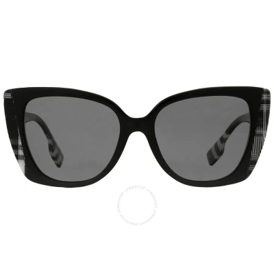Burberry Meryl Polarized Dark Grey Butterfly Ladies Sunglasses Be4393 405181 54 In Black / Dark / Grey / White