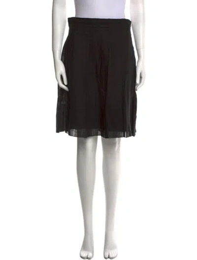 Pre-owned Burberry Mesh Accents Midi Length Skirt In Black