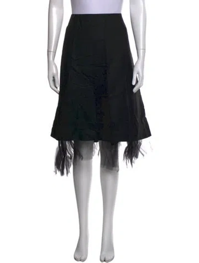 Pre-owned Burberry Mesh Accents Midi Length Skirt In Black