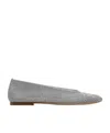 Burberry Embroidered Metallic Mesh Ballerina Flats In Gray