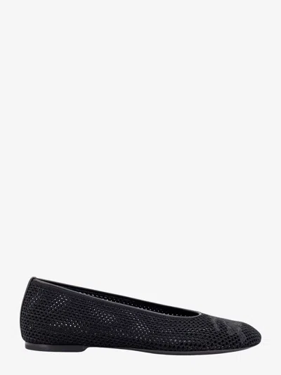 Burberry Mesh Ballerinas With Ekd Detail In Black