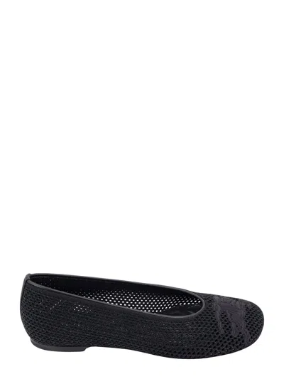 Burberry Mesh Ballerinas With Ekd Detail In Black