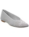 Burberry Embroidered Metallic Mesh Ballerina Flats In Silver