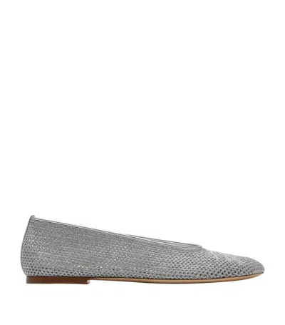 Burberry Mesh Ballet Flats In Silver