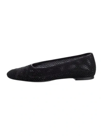 Pre-owned Burberry Mesh Graphic Print Ballet Flats In Black