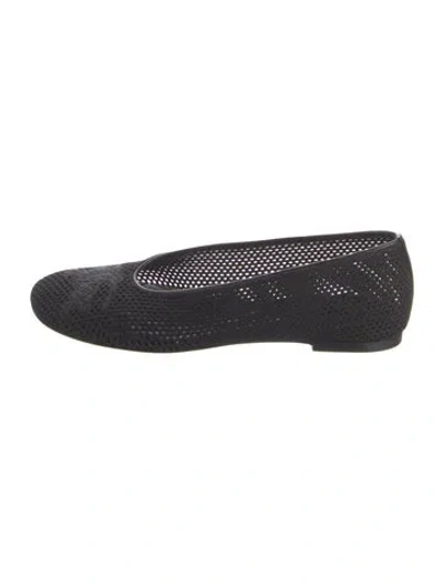 Pre-owned Burberry Mesh Graphic Print Ballet Flats In Black