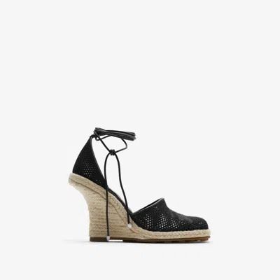 Burberry Mesh Plunge Espadrilles In Black