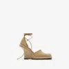 Burberry Mesh Plunge Wedge Heel Espadrilles In Field