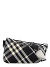 BURBERRY MESSENGER COTTON BLEND BAG WITH BURBERRY CHECK JACQUARD MOTIF