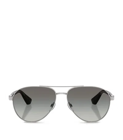 Burberry Metal Be3167 Pilot Sunglasses In Silver
